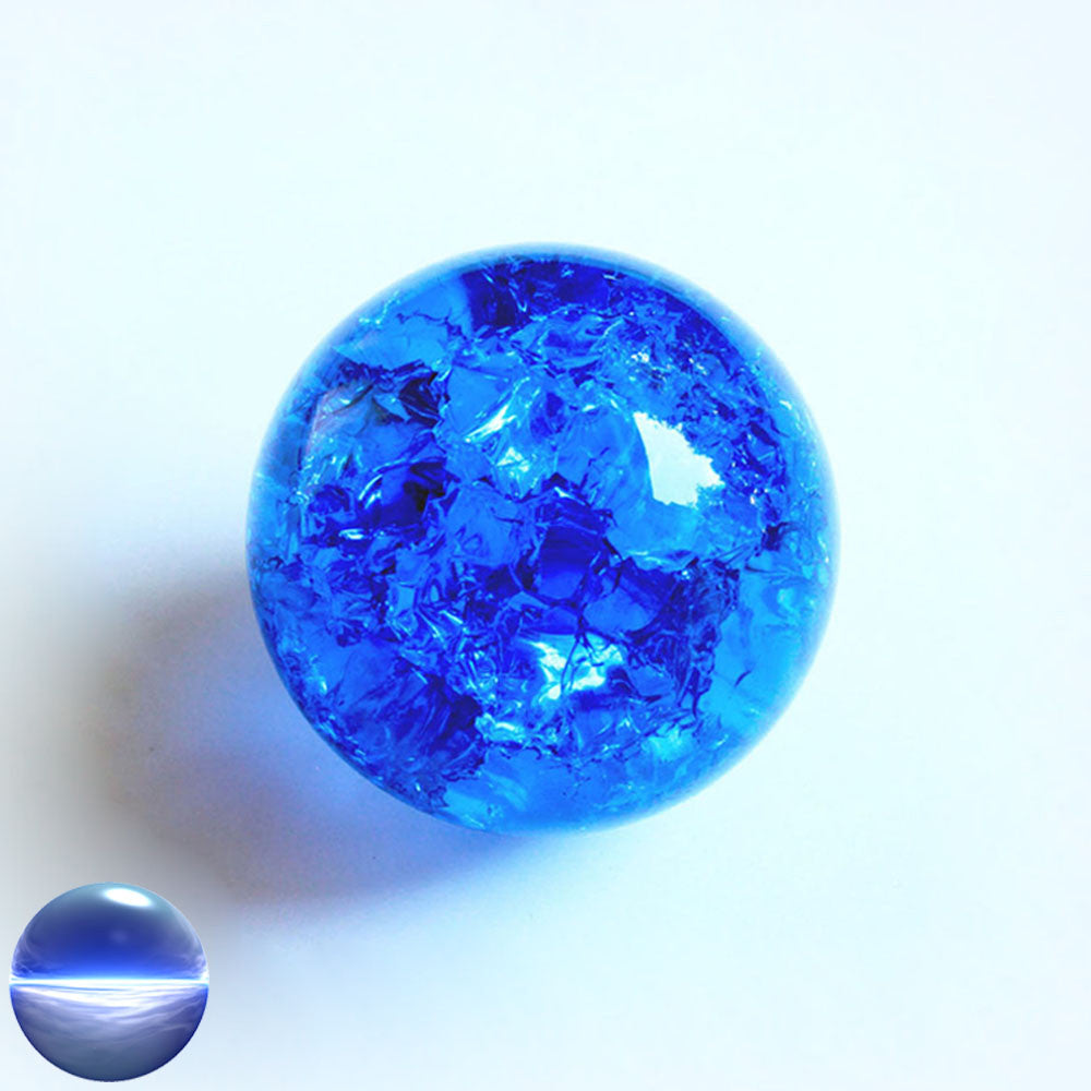 Kristallglaskugel crashed - dunkelblau 70mm | Splitterkugel