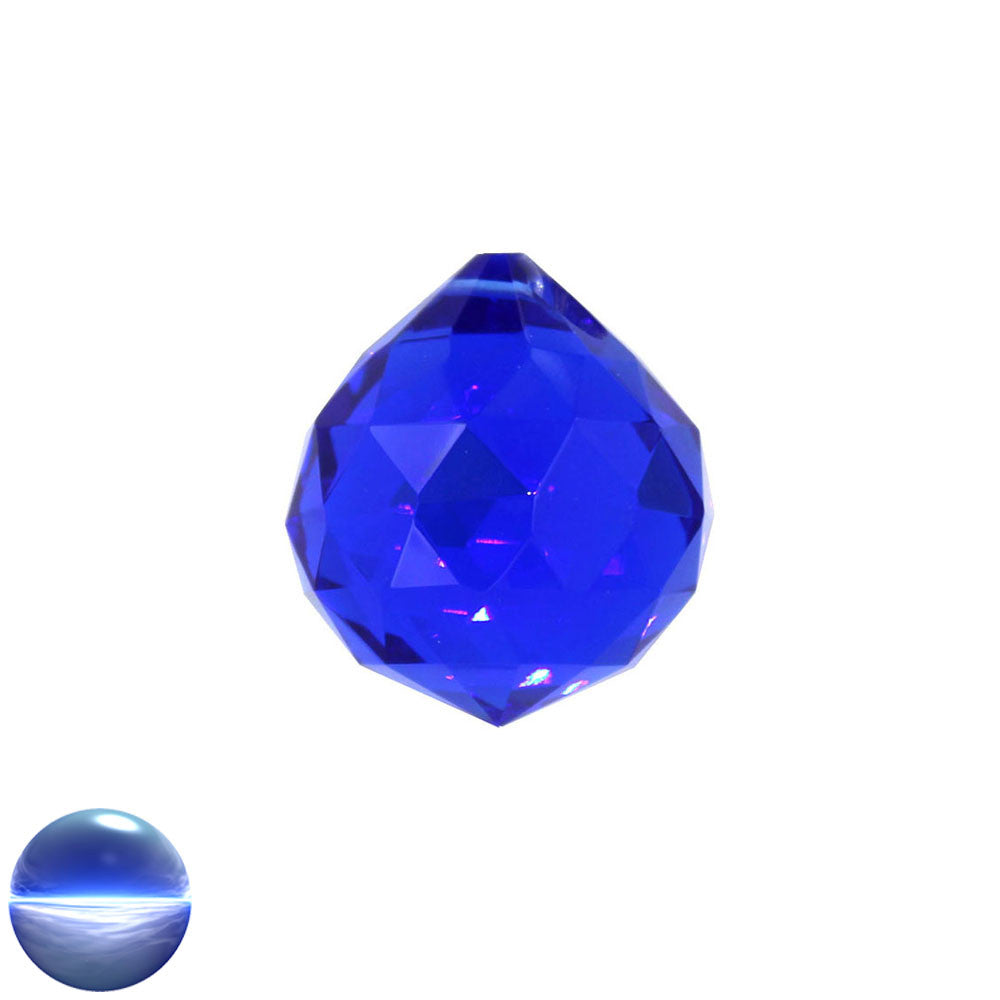 Glaskristall C - Kugel Dreieck 30mm  blau | 120 Facetten