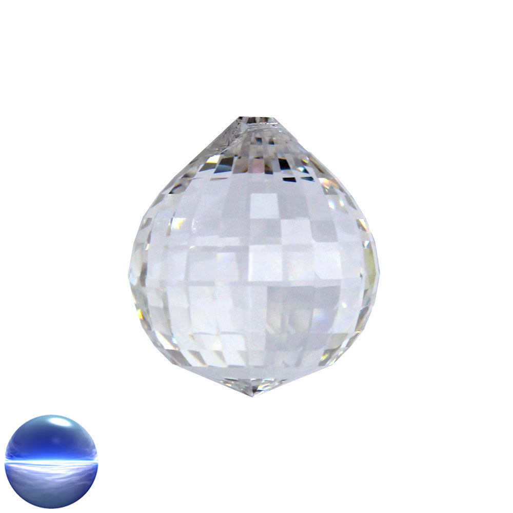 Glaskristall B - Kugel Quadrat 40mm | facettiert geschliffen