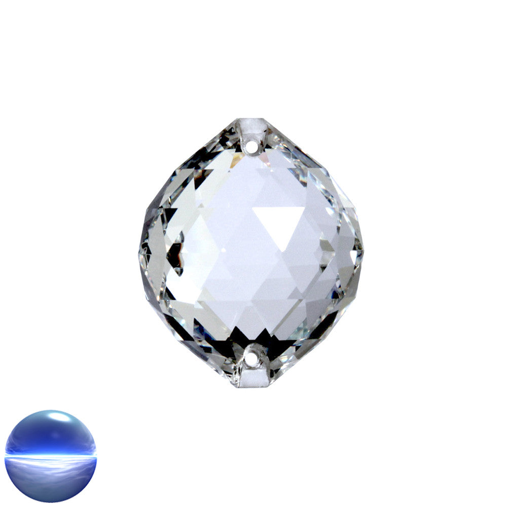 Glaskristall A - Kugel Dreieck 2-Loch 30mm | facettiert geschliffen