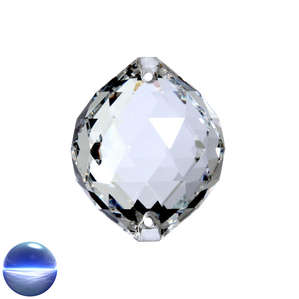 Glaskristall A - Kugel Dreieck 2-Loch 40mm | facettiert geschliffen