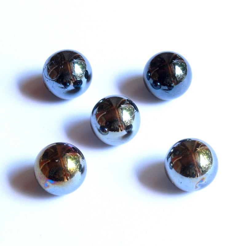 Glasmurmeln schwarz opak irisierend 16mm | nicht durchscheinend