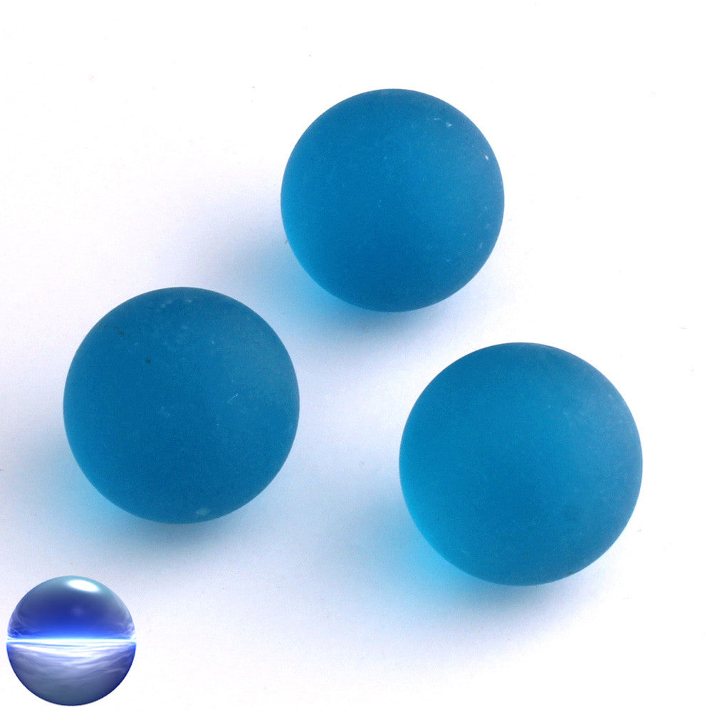 Glasmurmeln - gefrostet hellblau 25mm | mit mattem Eiseffekt