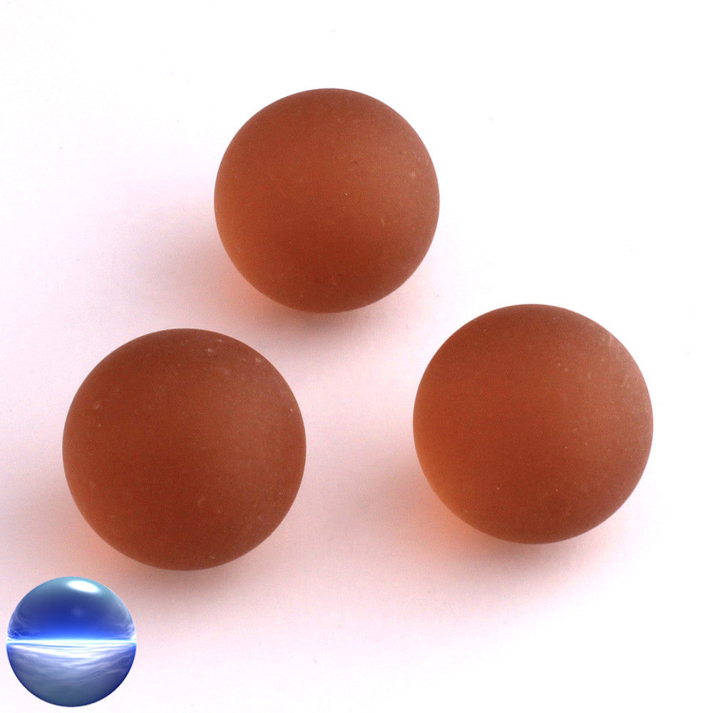 Glasmurmeln - gefrostet amber 25mm | mit mattem Eiseffekt