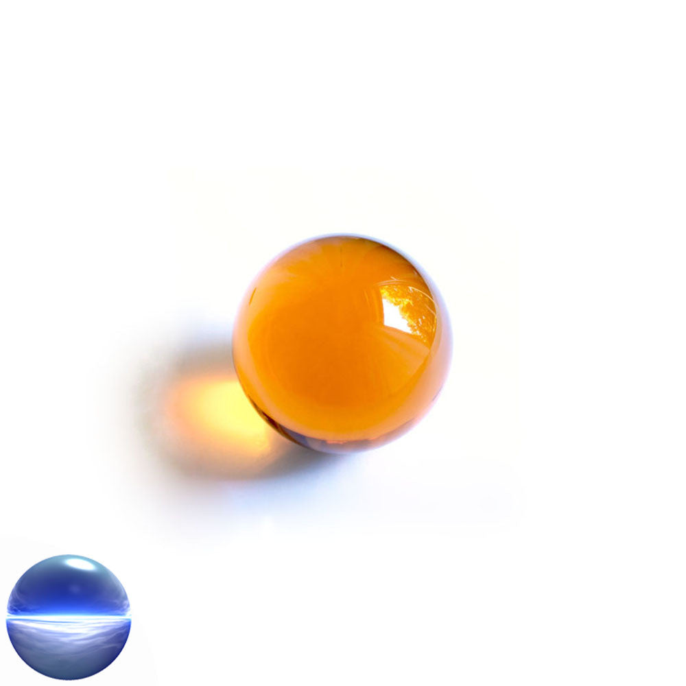 Kristallglaskugel orange-amber  40 mm | optisch rein und ohne Schlieren