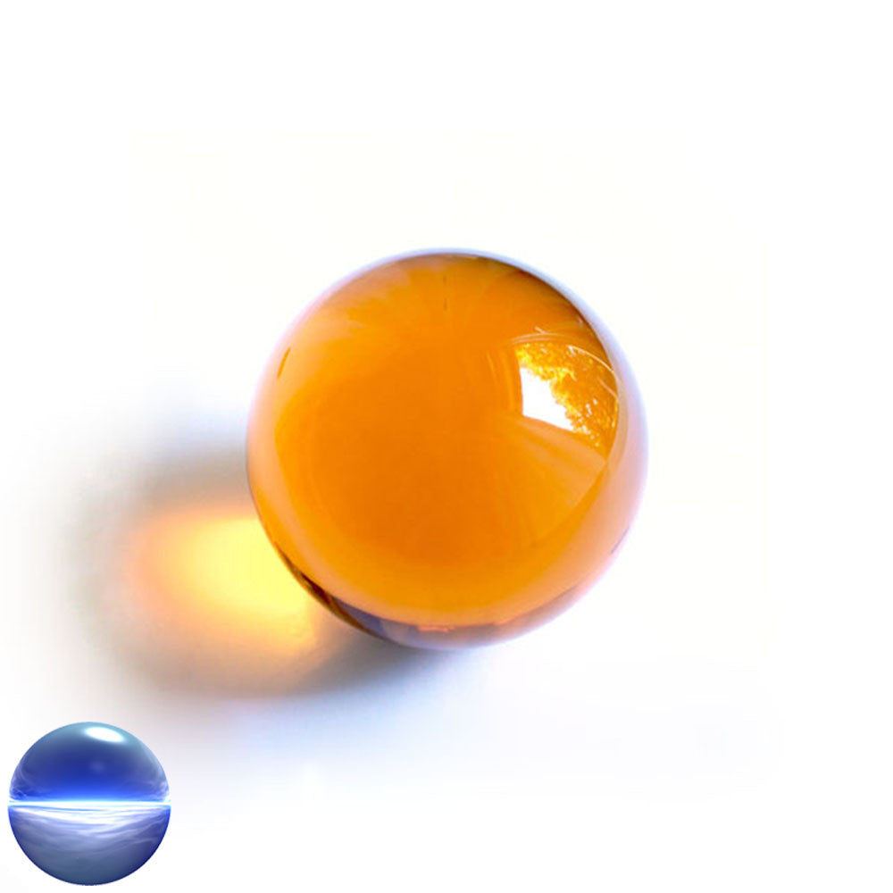 Kristallglaskugel orange-amber 70 mm | optisch rein und ohne Schlieren