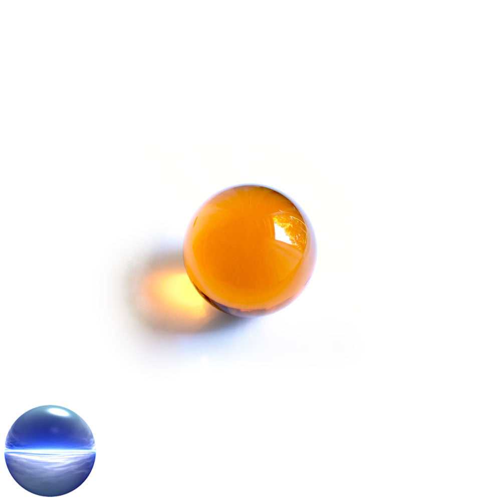 Kristallglaskugel orange-amber 30 mm | optisch rein und ohne Schlieren
