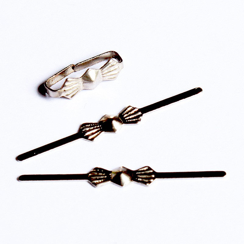 Klammern Fliege Chrom 11 mm | zum Verbinden von Glassteinen