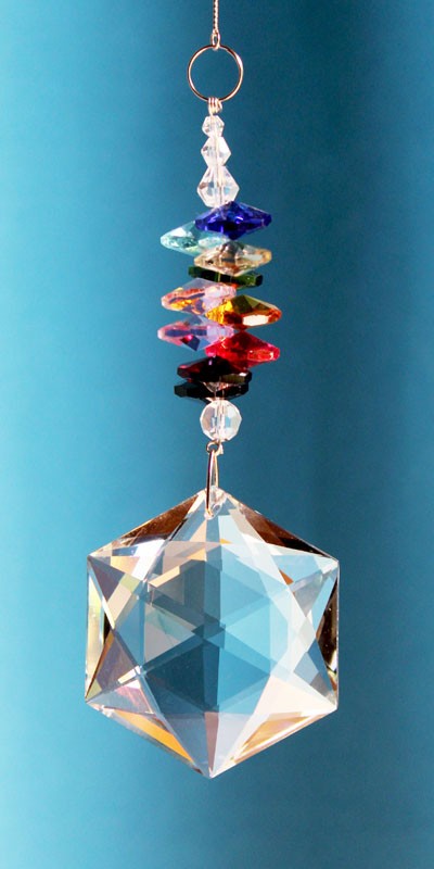 Cascade Kristallglas bunt - Hexagon | facettiert geschliffen