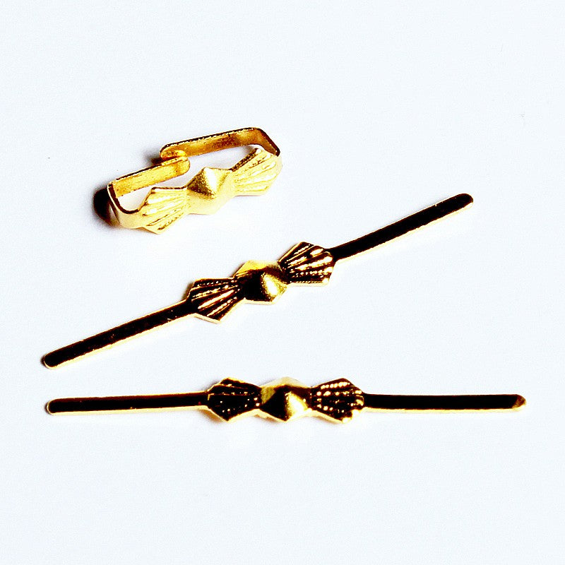 Klammern Fliege - Messing 14 mm | zum Verbinden von Glassteinen