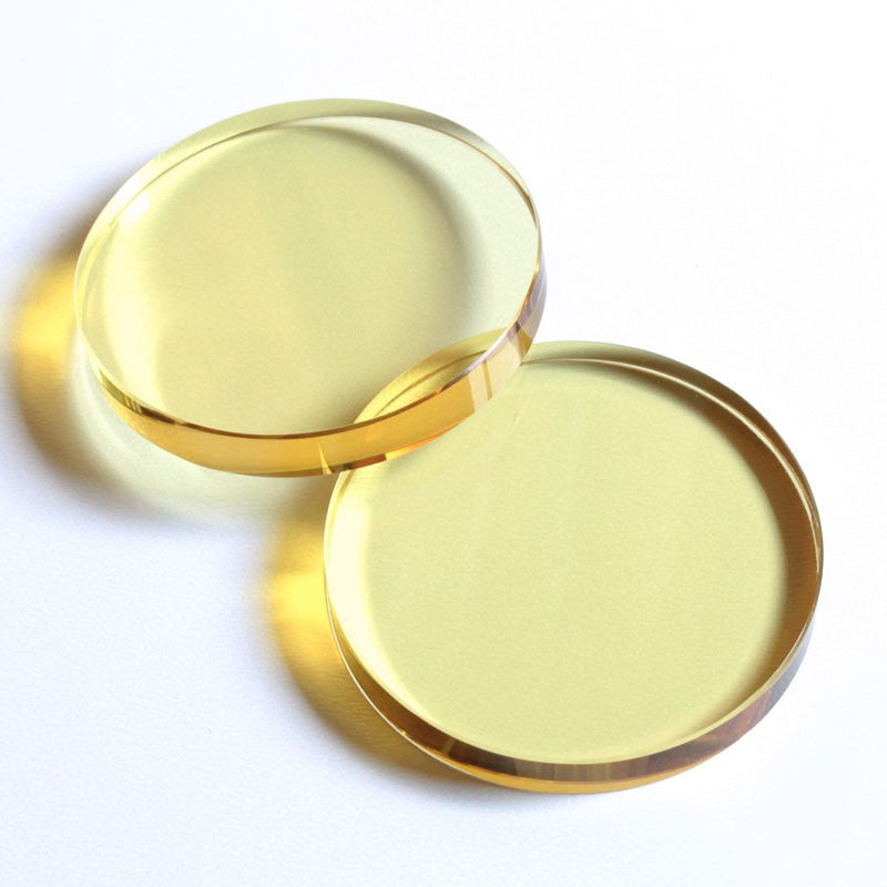 Kristallglasscheibe rund gelb 60 mm