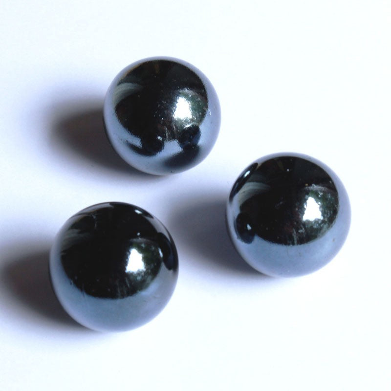 Glasmurmeln - schwarz opak irisierend 25mm | lichtundurchlässig