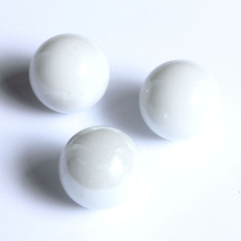 Glasmurmeln - weiss opak irisierend 25mm | lichtundurchlässig