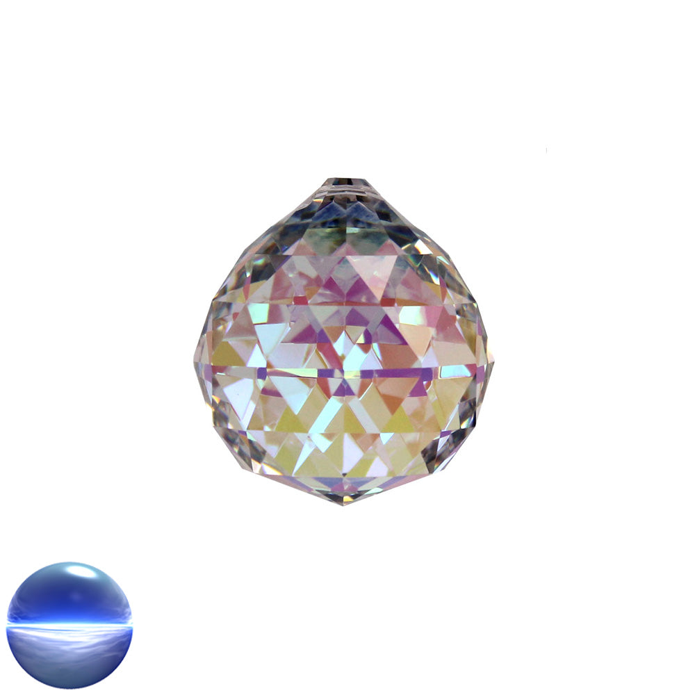 Glaskristall B - Kugel Dreieck irisierend 30mm