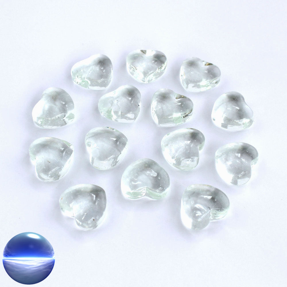 Glas-Herzen - klar transparent | unten flach