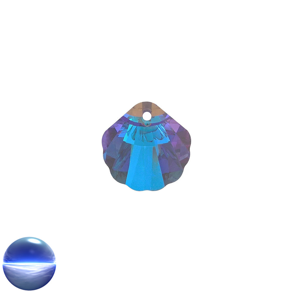 Anhänger Glas Muschel Bermuda Blue bleifrei