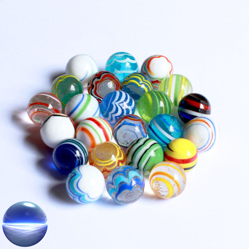 Glasmurmeln - Streifenmix 20mm