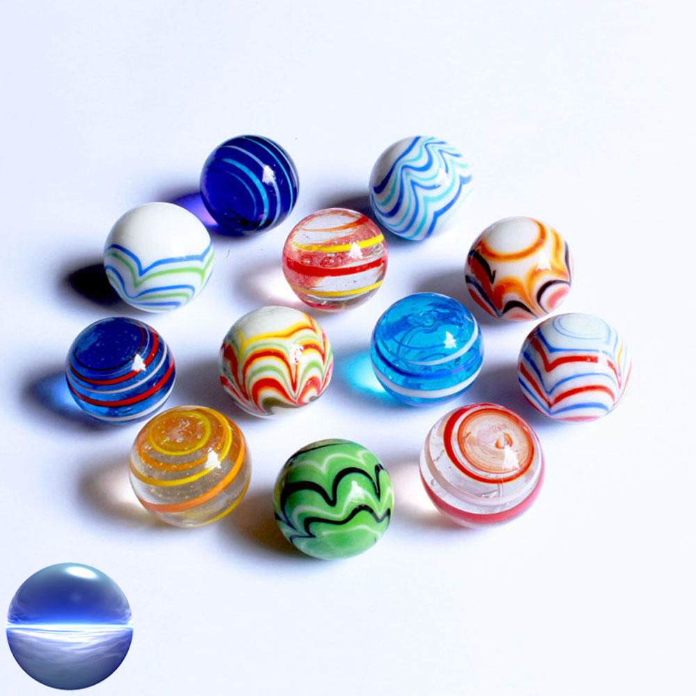 Glasmurmeln - Streifenmix 25mm