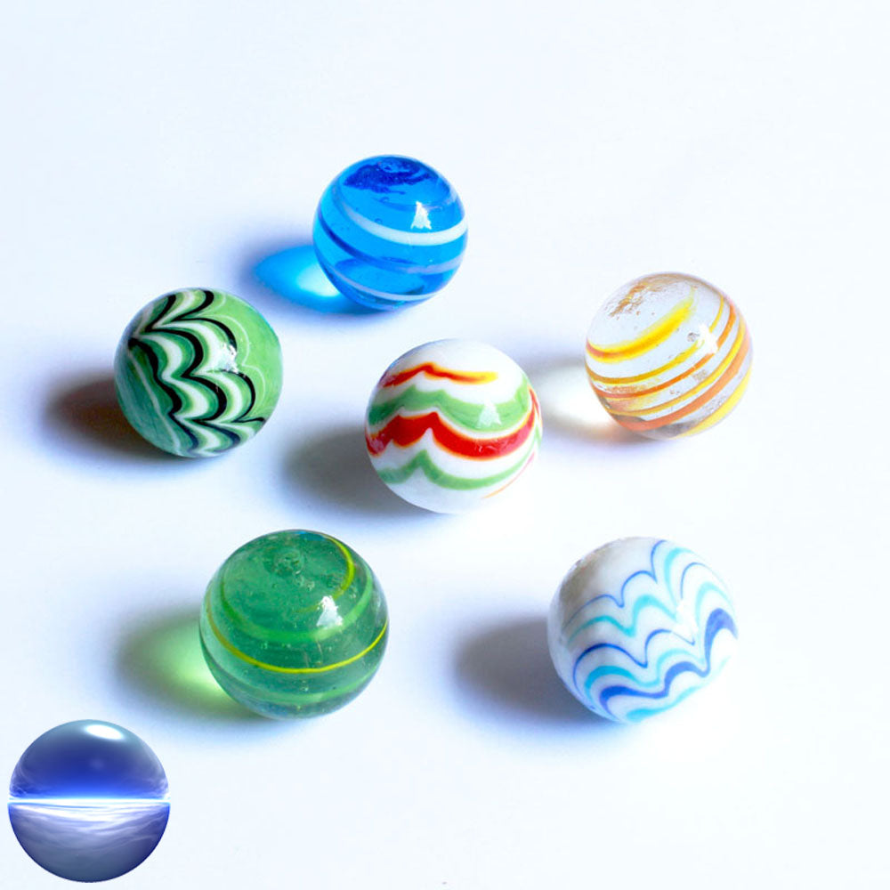 Glasmurmeln - Streifenmix 30mm