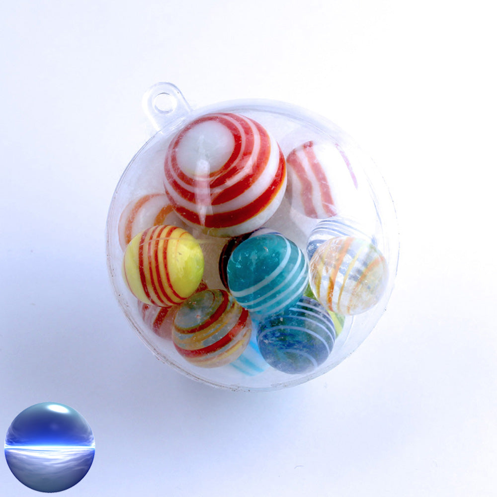 Glasmurmeln - Streifen in Kugelbox 16mm