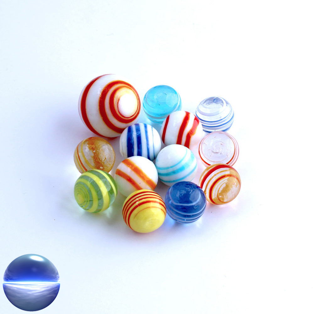 Glasmurmeln - Streifen in Kugelbox 16mm