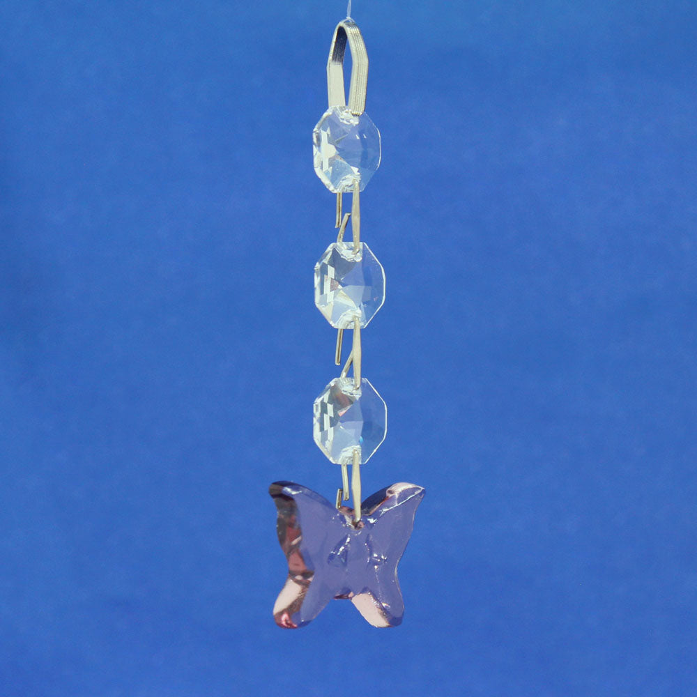 Glas-Hänger - Schmetterling lila