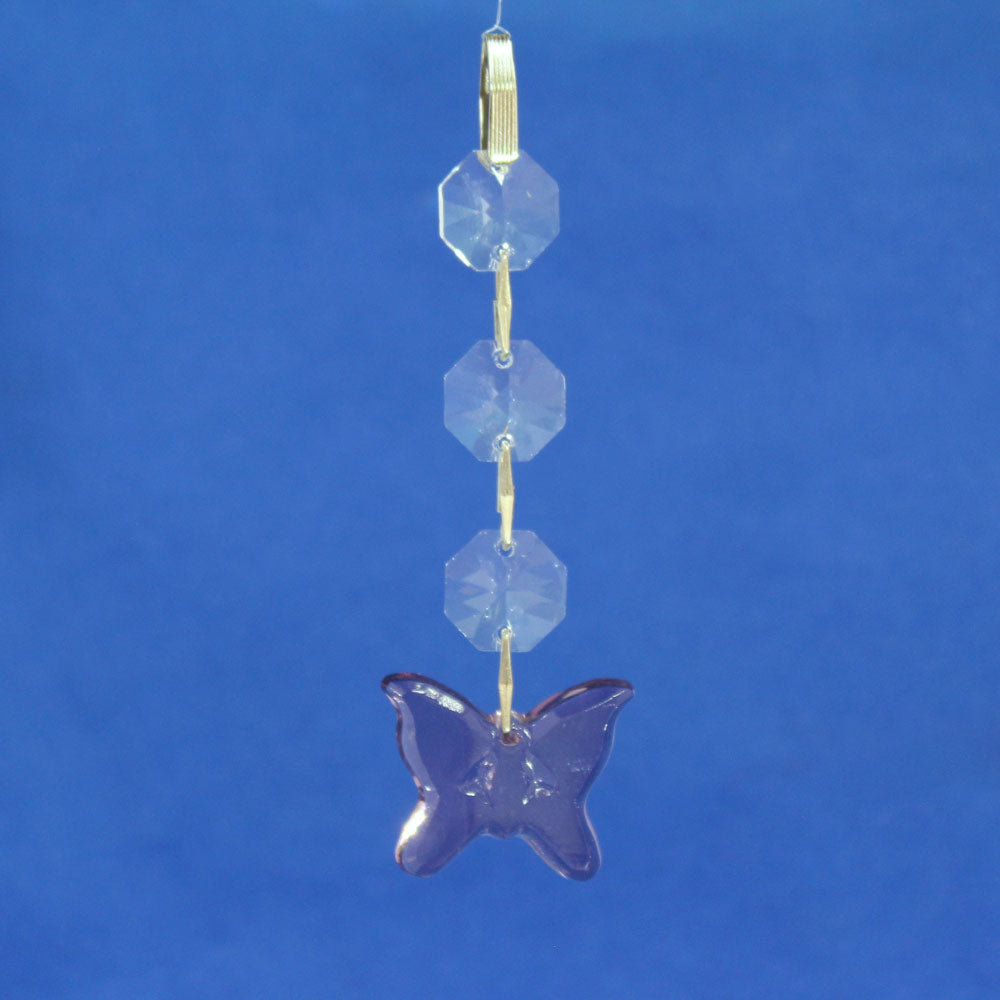 Glas-Hänger - Schmetterling lila