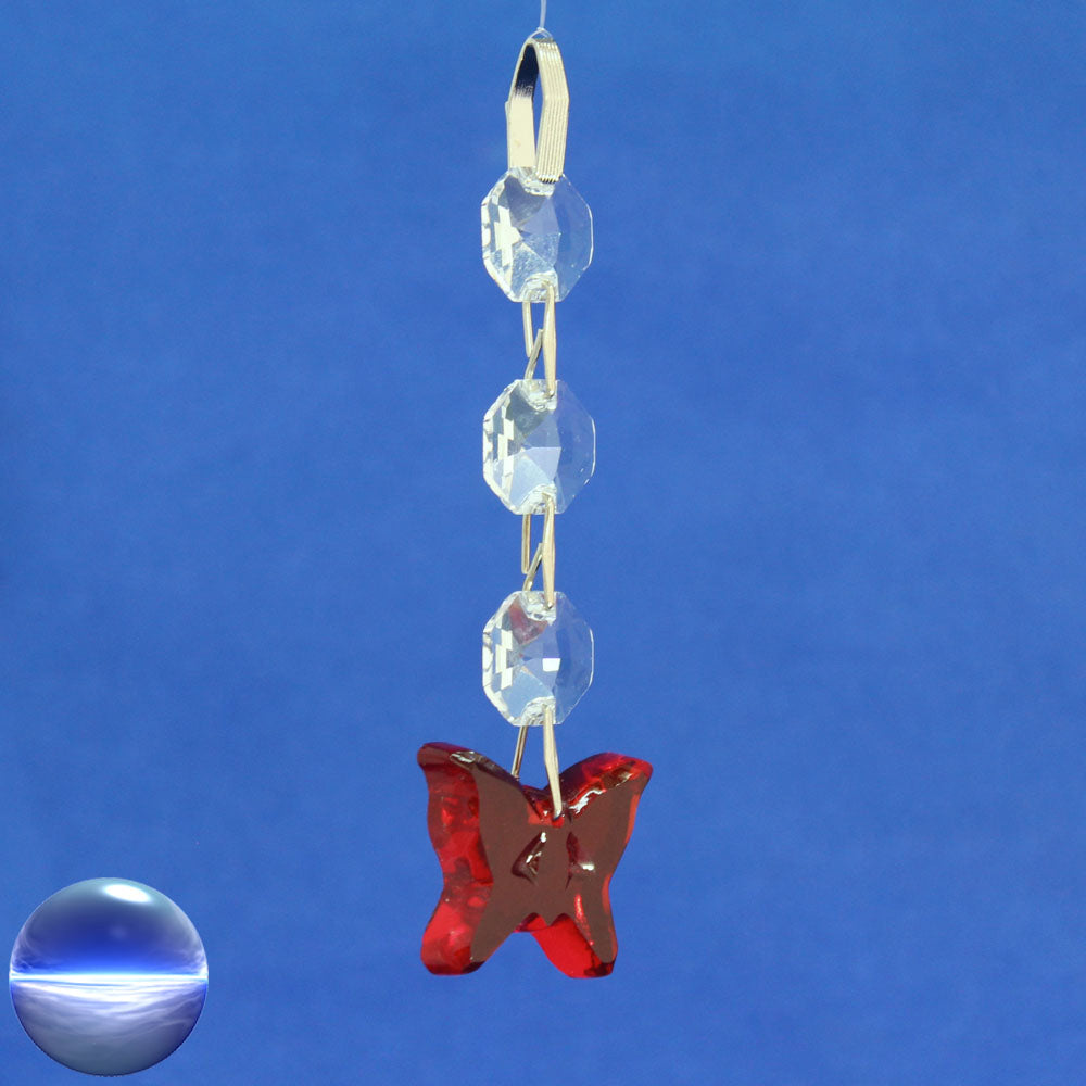 Glas-Hänger - Schmetterling rot
