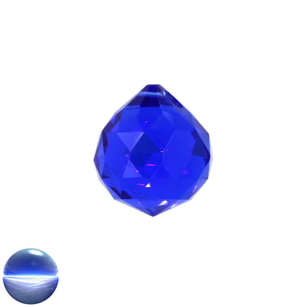 Glaskristall C - Kugel Dreieck 20mm blau