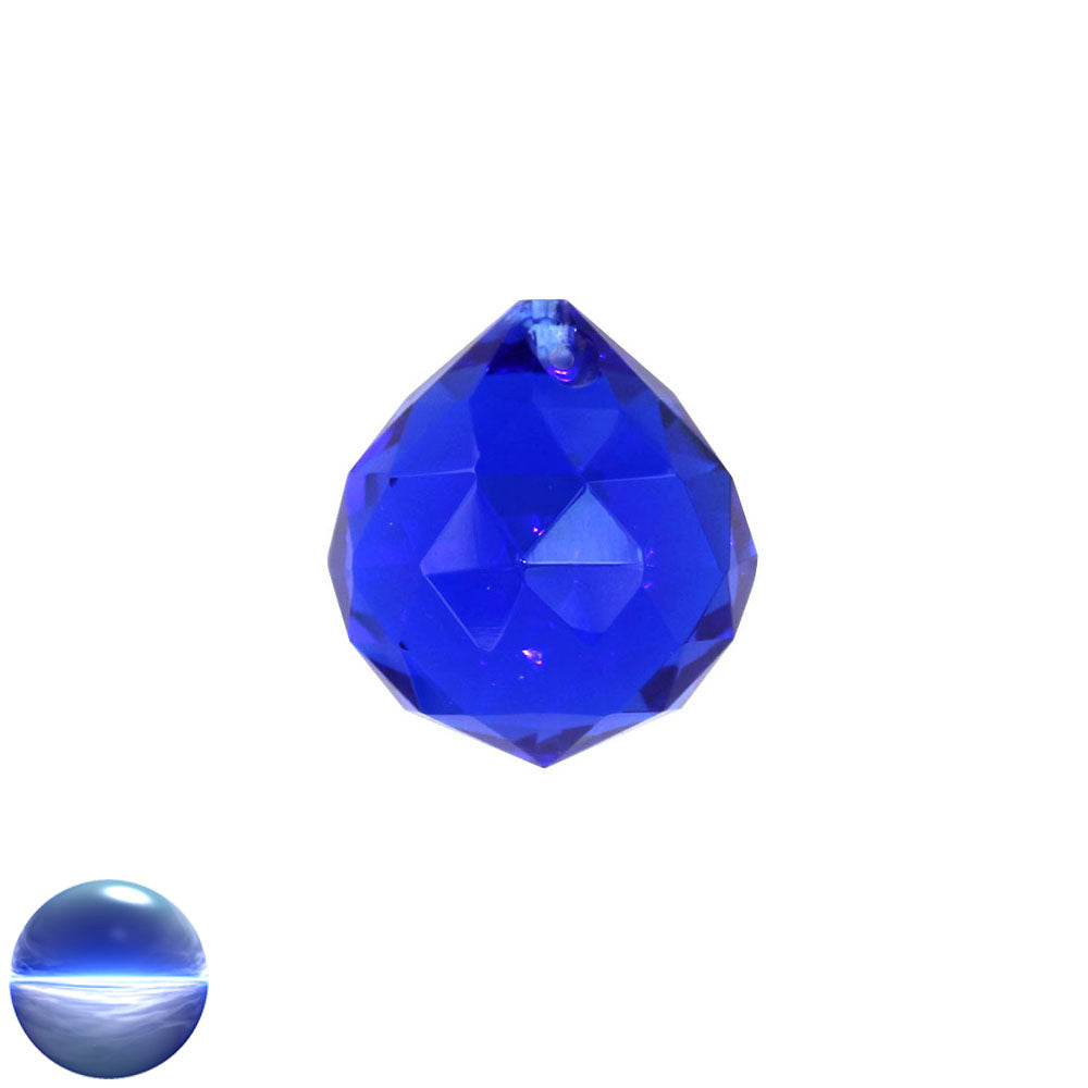 Glaskristall C - Kugel Dreieck 20mm blau