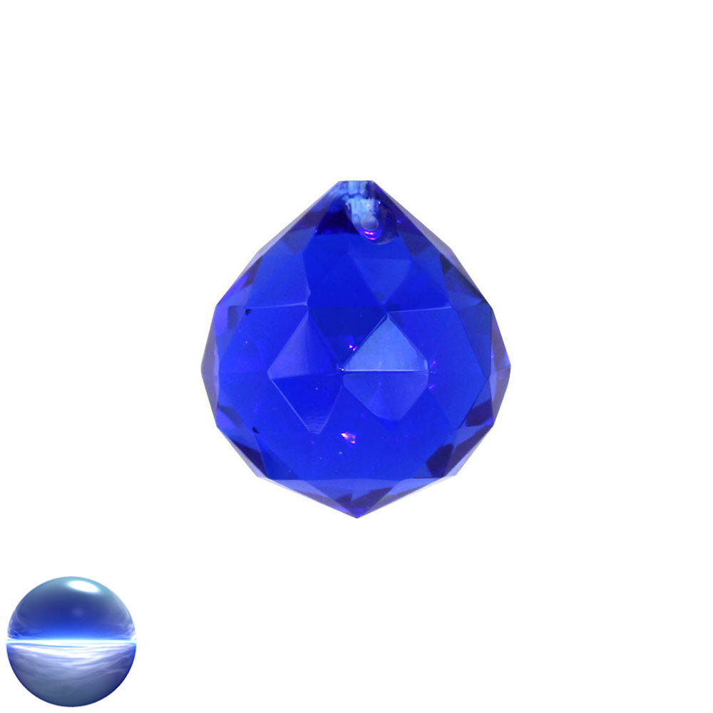 Glaskristall C - Kugel Dreieck 30mm blau