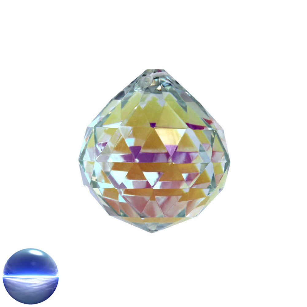 Glaskristall C - Kugel Dreieck irisierend 40mm
