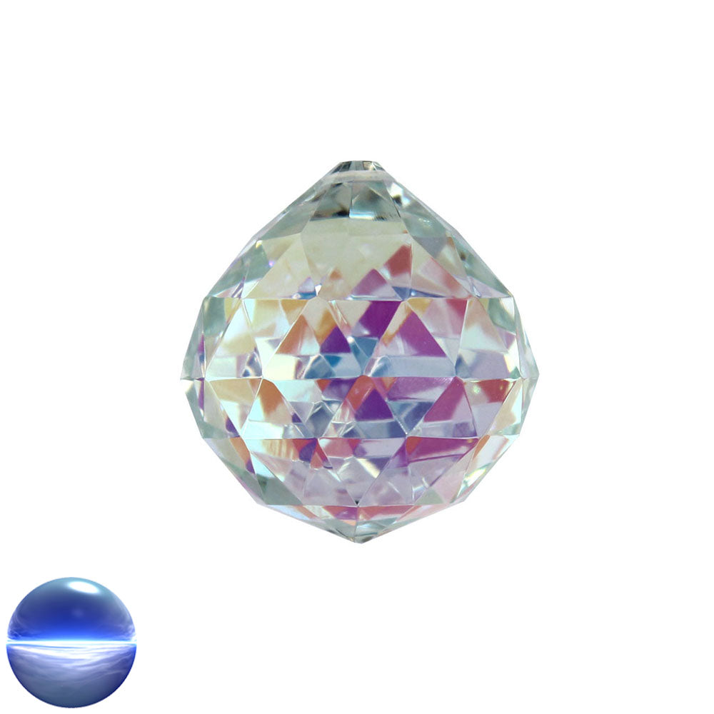 Glaskristall C - Kugel Dreieck irisierend 40mm