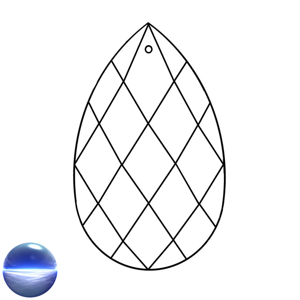 Glaskristall B - Salzburger Raute irisierend 76mm