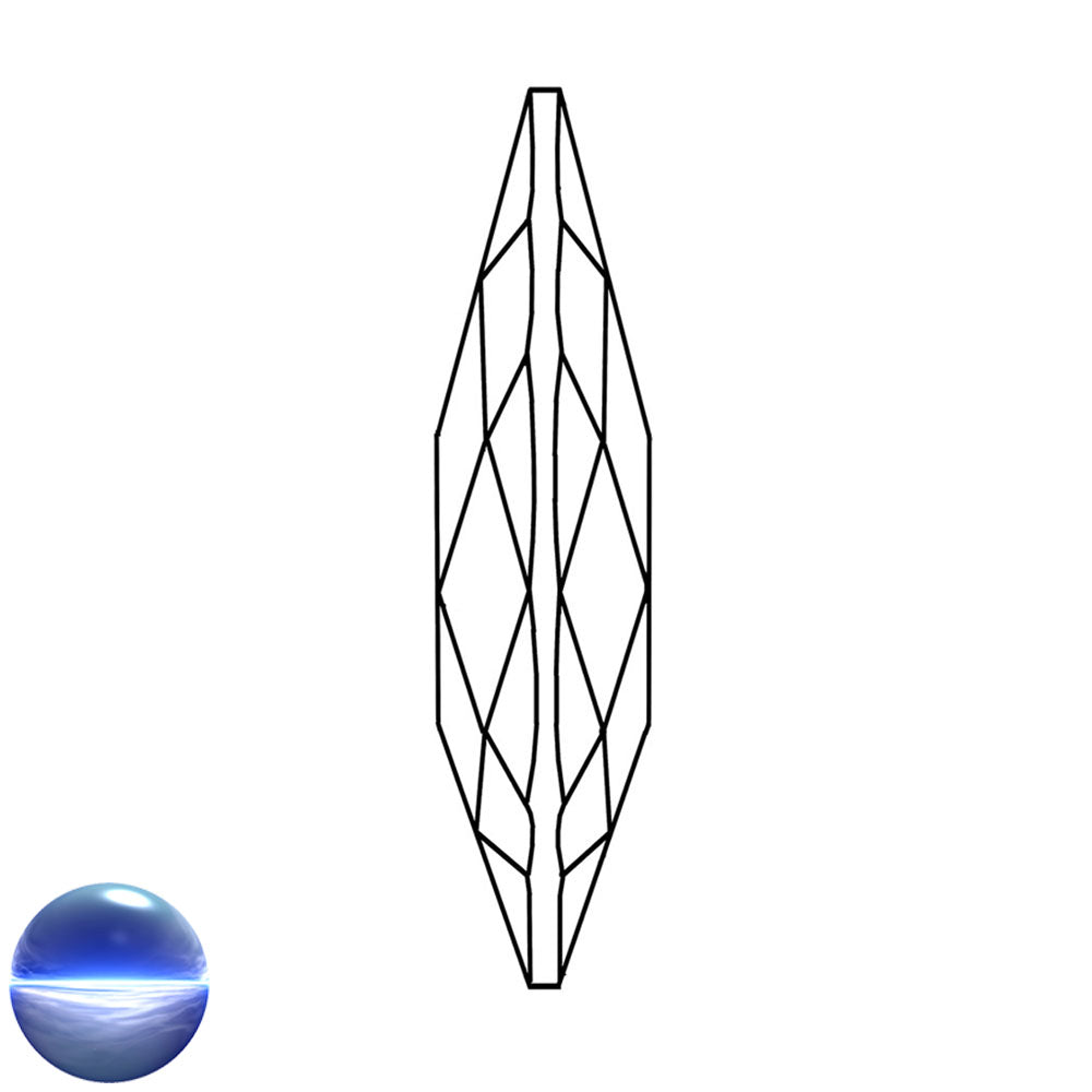 Glaskristall B - Salzburger Raute irisierend 76mm