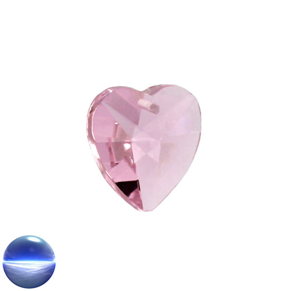 Glaskristall B - Herz 20mm rosa