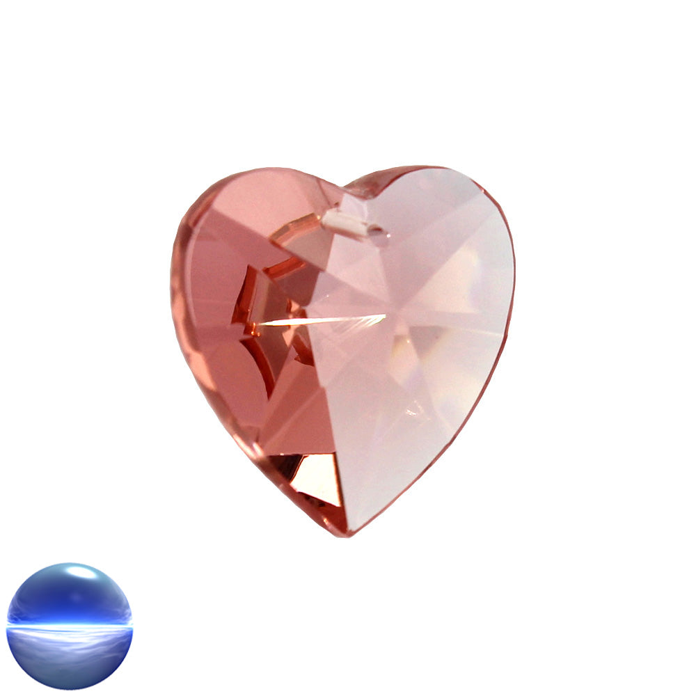 Glaskristall B - Herz 30mm rosa