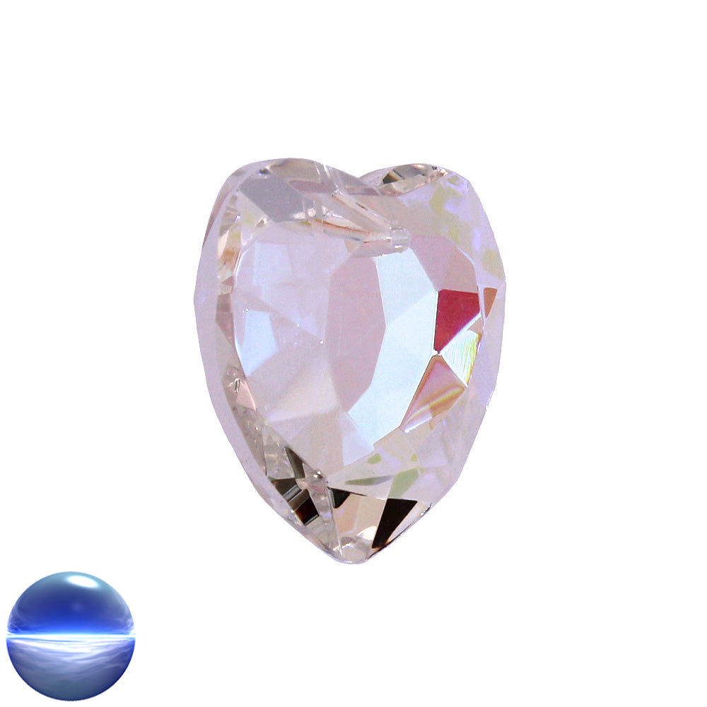 Glaskristall B - Herz Flach 28mm irisierend