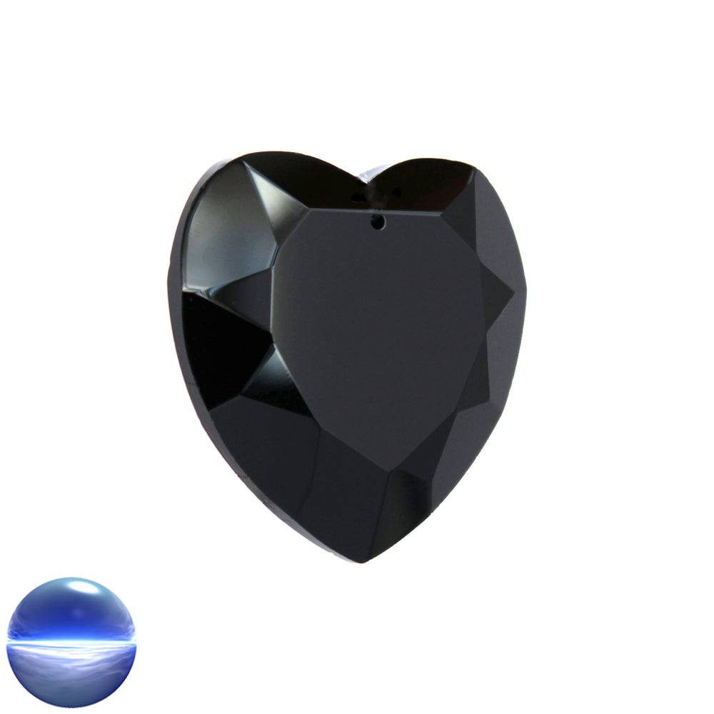 Glaskristall B - Herz schwarz 30mm
