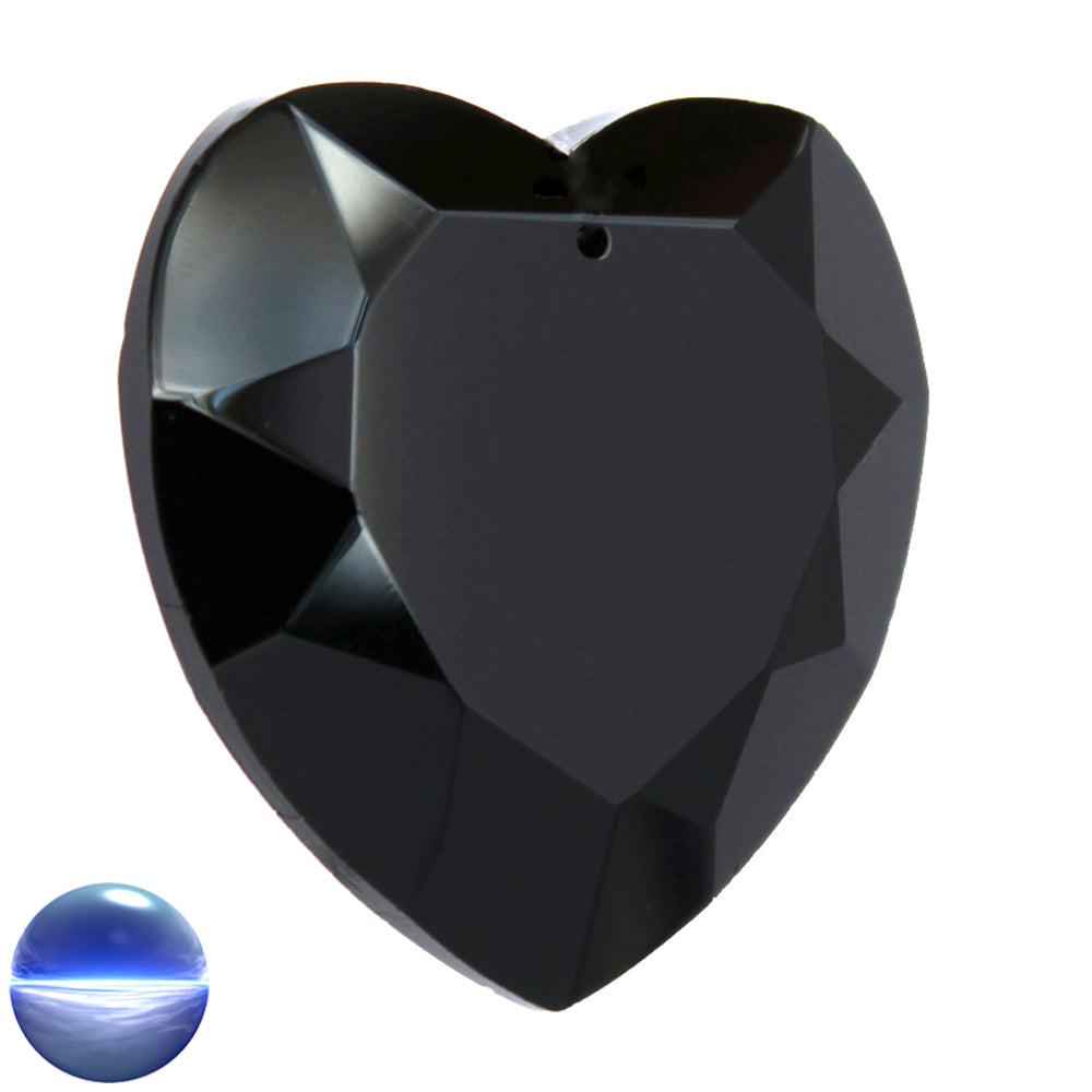 Glaskristall B - Herz schwarz 50mm