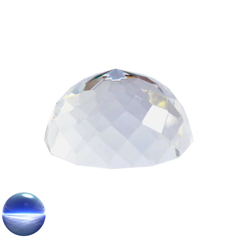 Glaskristall Halb-Kugel - Rauten 70mm