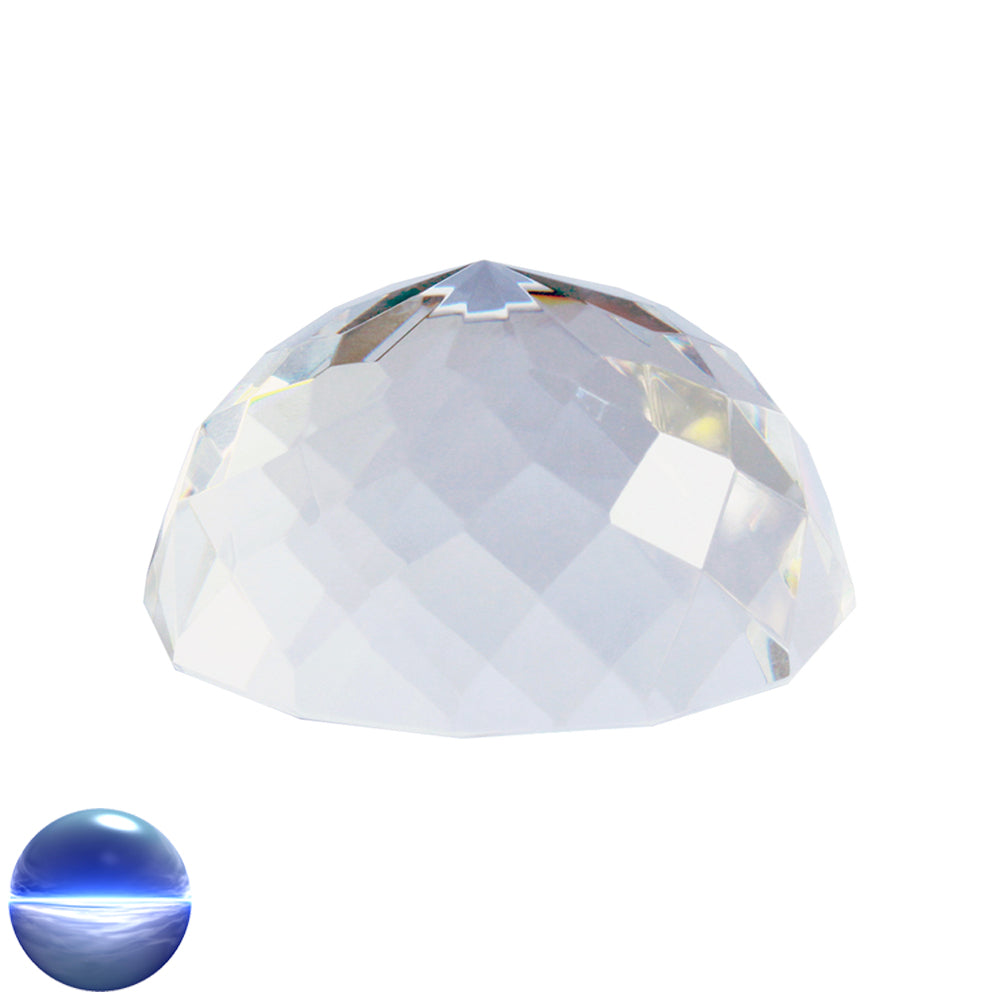 Glaskristall Halb-Kugel - Rauten 80mm