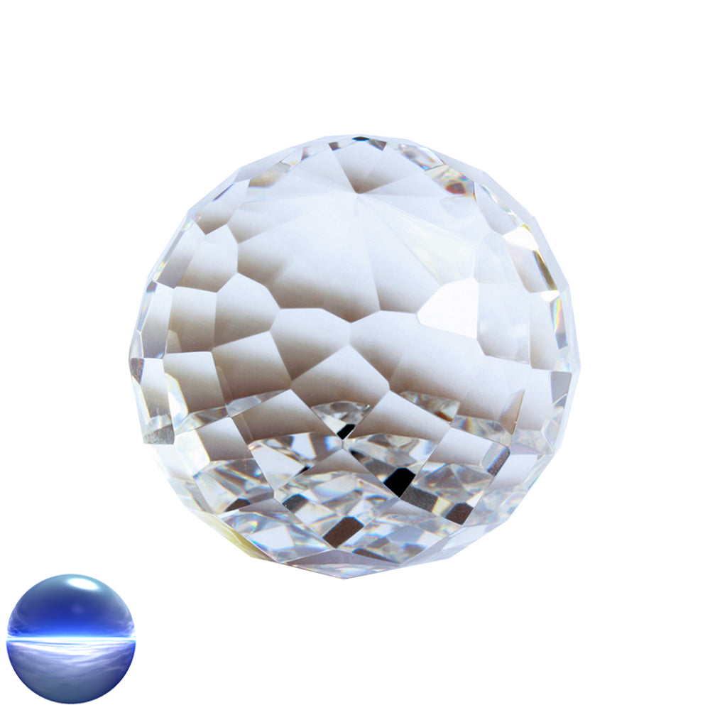 Glaskristall Kugel Standfläche - Rauten 70mm