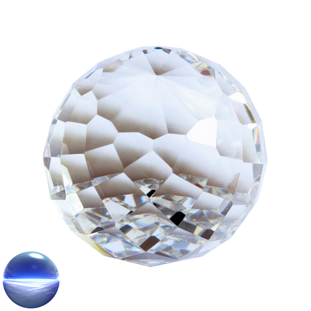 Glaskristall Kugel Standfläche - Rauten 80mm