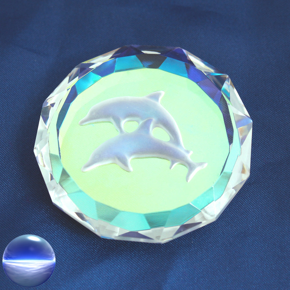 Glas-Kristall mit Definen zum Aufhängen | mit facettiertem Rand