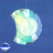 Glas-Kristall - Mond mit Mond zum Aufhängen - irisierend