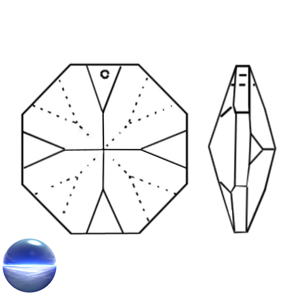 Glaskristall A - Oktagon 40mm