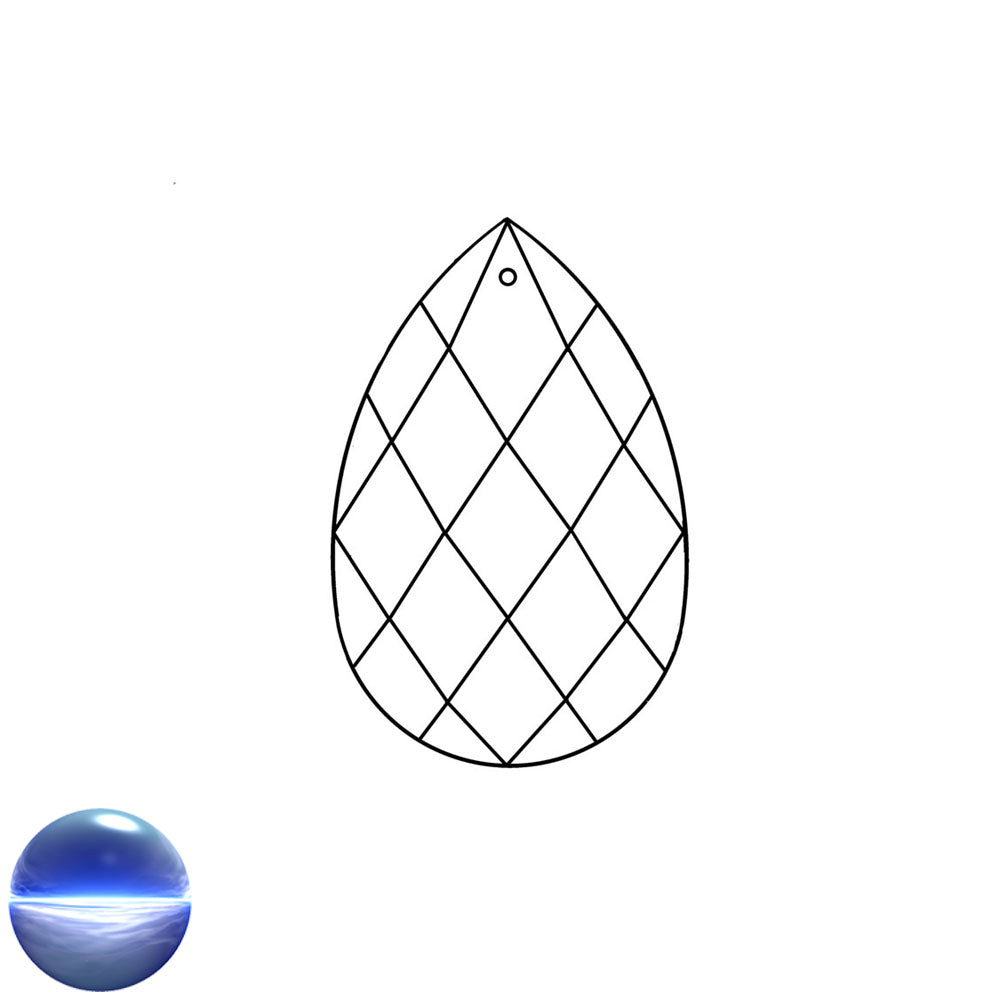Glaskristall A - Salzburger Raute irisierend 38mm