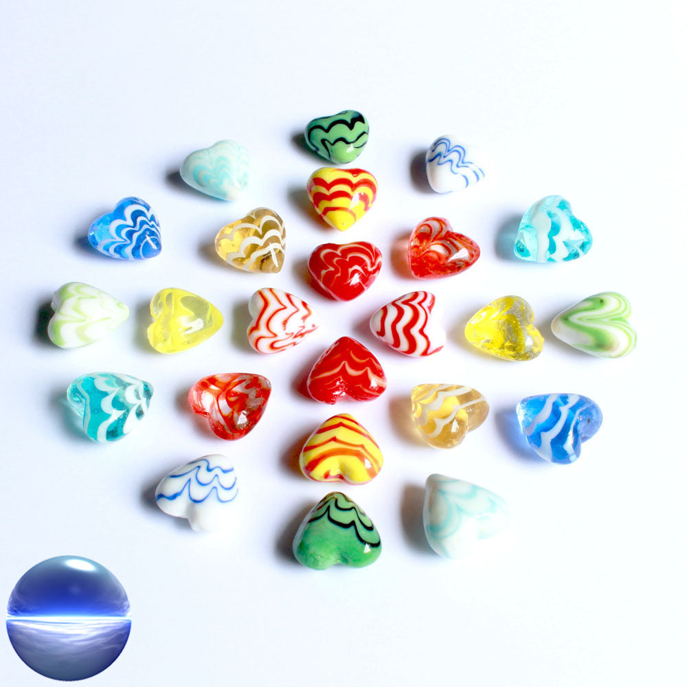 Glas-Herzen - Wellen-Design