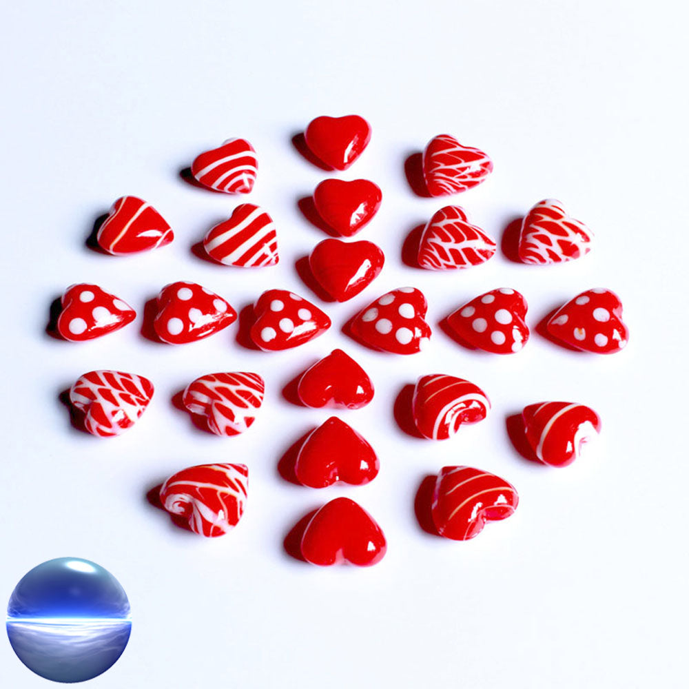 Glas-Herzen - rote Designs